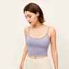 OHRAIN Women's Sleeveless Tank Top Crop UPF 50+ Fitting Scoop Neck Basic Cami Shirts Blue Medium view 3
