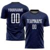 Cool Navy Blue Soccer Jerseys Sets for Men Teen Boys Customized Sports T-Shirts and Shorts Personalized Team Uniforms with Name Number Logo Printed for Unisex Women Youth Adults view 2