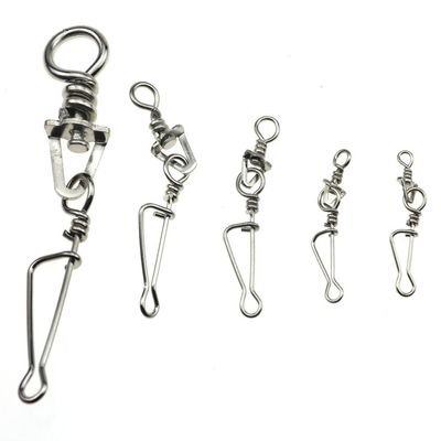 KTGCOZS Pack of 30 Fishing Rolling Swivels Barrel Snaps Swirl Clip Stainless #1-#5 Easy Clip Rig (3# 36lb 30pcs)