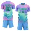 Personalized Colorful Soccer Jerseys Sets Team Uniform Customized Round Neck Soccer T-Shirts and Shorts Casual Outfit with Name Number Logo Printed for Men/Women/Youth Boys Girls view 1