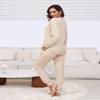 Becotal Womens Pajama Sets Waffle Knit 2 Piece Lounge Sets Sleepwear Loungewear Pjs Sets Long Sleeve Maternity Postpartum Pajamas Sleep Set Beige S view 4