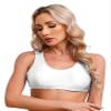 Manyakai Women's Sleeveless Crop Top Round Neck Slim Fit Tank Cami Shirts Yoga Dance Sport Bra Tops White Medium view 3