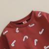 Hnyenmcko Baby Boy Christmas Outfit Long Sleeve Letter Print Crewneck Sweatshirt + Pants Winter Toddler Christmas Clothes (E-Red, 3-6 Months) view 3