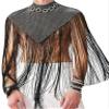 Men's Sequins Tassel Trim Turtleneck Sleeveless Fringed Solid Tee Top Shawl Wrap Cape Pullover Muscle Tank Top Disco 70s Rave Outfits view 1