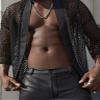 Openwork Mesh Tops for Men Half Sleeve Kimono Shirt Open Front Fishnet Cardigan Tshirt for Disco Party Night-Out Club Rave Holiday view 2