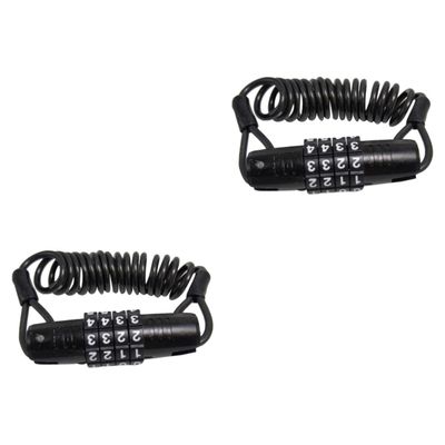 INOOMP 2pcs Bike Password Lock Electronic Padlock Compact Cable Lock for Bicycles Motorcycles Scooters