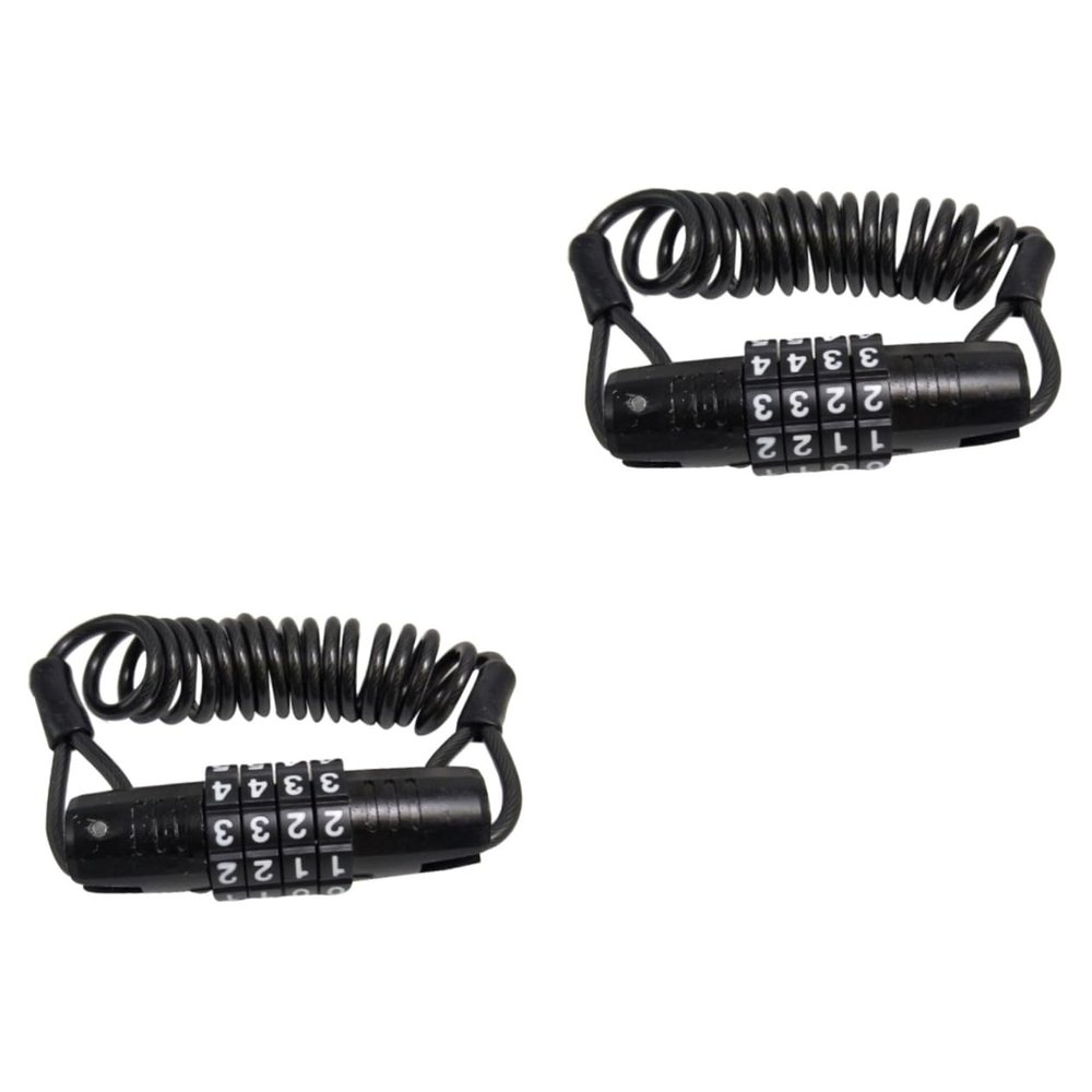 INOOMP 2pcs Bike Password Lock Electronic Padlock Compact Cable Lock for Bicycles Motorcycles Scooters