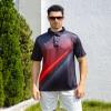 uideazone Mens Polo Shirts Fit Slim Casual Short Sleeve Athletic Fit Funny Golf Shirt Turn-Down Fitness Black Red Sport Teinns Shirt view 2