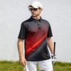 uideazone Mens Polo Shirts Fit Slim Casual Short Sleeve Athletic Fit Funny Golf Shirt Turn-Down Fitness Black Red Sport Teinns Shirt view 4