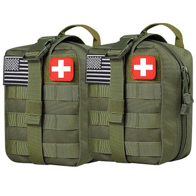 Tactical Pouch Utility,EMT Pouch MOLLE Ifak Tactical MOLLE Medical First Aid Utility Pouch with 2 Badge Patches - Quick Release Design (Color : GR)