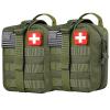 Tactical Pouch Utility,EMT Pouch MOLLE Ifak Tactical MOLLE Medical First Aid Utility Pouch with 2 Badge Patches - Quick Release Design (Color : GR) view 1