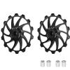 DJC Bike Ceramic Bearing Pulley Wheel 2pcs Guide Roller 11T 12T 13T 14T 15T 16T MTB Road Bike Rear Derailleur for Shimano for Sram Pulley oilslick (Black, 2pcs 15T) view 1