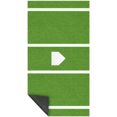 Heavy-Duty Baseball Batting Hitting Mat 12' x 6' Baseball Softball Turf Training Mat Regulation Size with Home Plate Non-Slip Bottom Thickening Design Suitable for Indoor and Outdoor Use