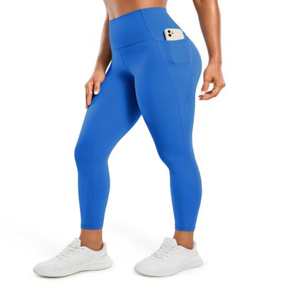 CRZ YOGA Butterluxe Workout Leggings Pockets 25'' - High Waisted Gym Womens Yoga Pants Buttery Soft Sparkle Blue XX-Small