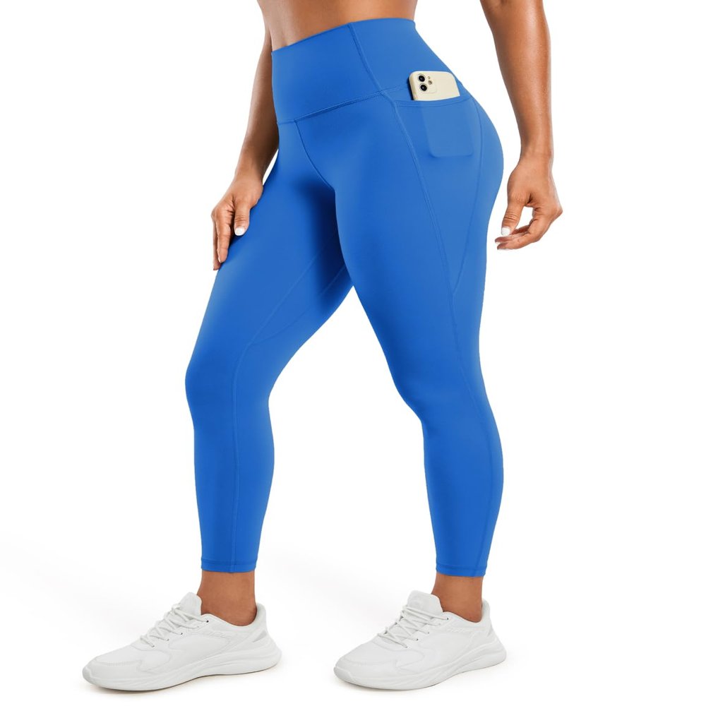 CRZ YOGA Butterluxe Workout Leggings Pockets 25'' - High Waisted Gym Womens Yoga Pants Buttery Soft Sparkle Blue XX-Small