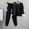 Two Piece Outfits for Women Fall Fashion Knit Pullover Sweater Long Sleeve Tops Wide Leg Pants Lounge Sets Tracksuits view 2
