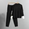 Two Piece Outfits for Women Fall Fashion Knit Pullover Sweater Long Sleeve Tops Wide Leg Pants Lounge Sets Tracksuits view 3