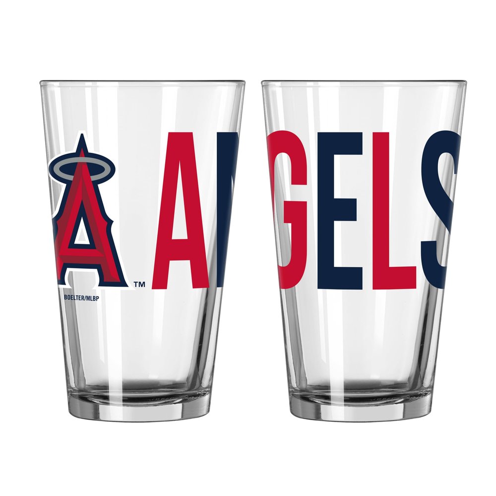 Logo Brands MLB Overtime 16oz Pint Glass (Los Angeles Angels)