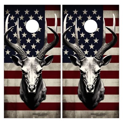 Corn Hole Board Leather Bag Sticker Laminated Weatherproof Vinyl Decal Easy Bubble Free Application Stickers 2 Piece Set Toss Game with Adhesive Backing Antelope