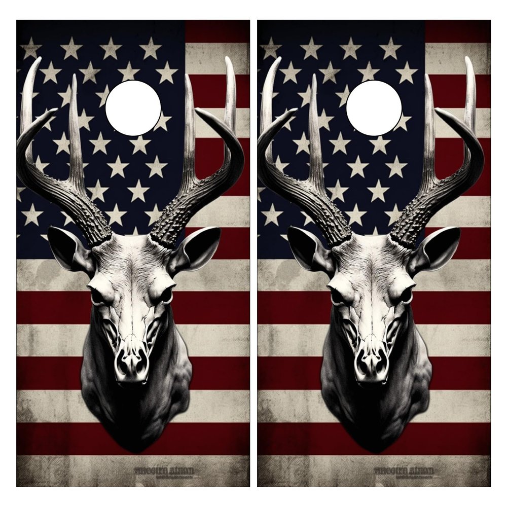 Corn Hole Board Leather Bag Sticker Laminated Weatherproof Vinyl Decal Easy Bubble Free Application Stickers 2 Piece Set Toss Game with Adhesive Backing Antelope