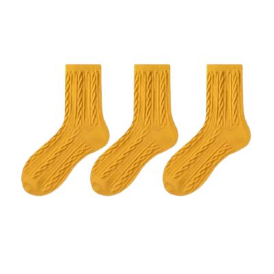 3 Pairs Of Cashmere Socks Women's Fall And Winter Cotton Socks Stacked Socks Padded Warm Stockings Thick Socks