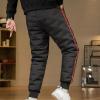 Bluelans Men's Down Pants Winter Ultralight Water Resistance Ski Snow Puffer Pants Packable Warm Trousers Red Black M view 4