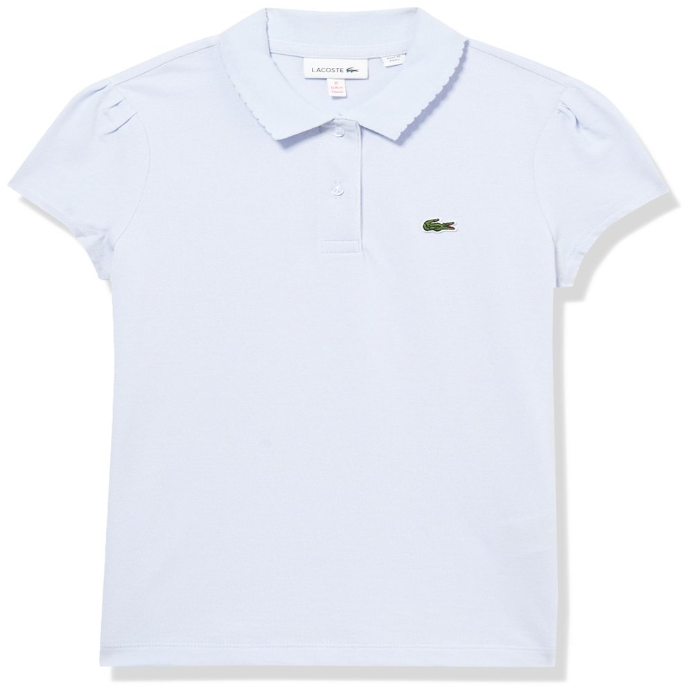Lacoste Girl's Short Sleeve Mini Pique New Iconic Polo, Phoenix Blue, 2Yr
