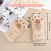 Kids Winter Gloves Cartoon Plush Paw Mittens Keep Warm Glove with Neck Rope Girls Boys Cosplay Costume Gloves (beige) view 3