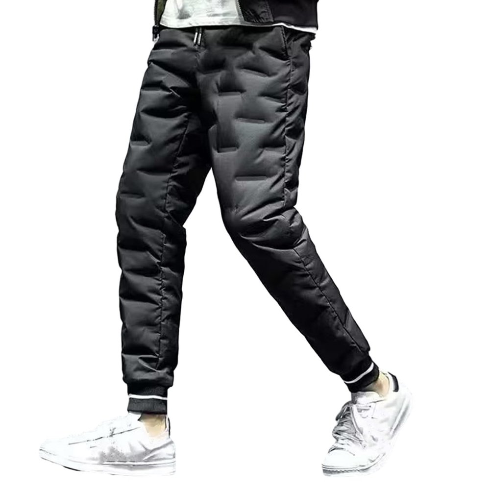 Bluelans Men's Down Pants Winter Ultralight Water Resistance Ski Snow Puffer Pants Packable Warm Trousers Black XL