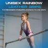 Gibson Athletic Rainbow Gymnastics Grips for Beginners, Unisex Durable Leather Grip with Hook & Loop Closure for Secure Grip, Athletic Grips & Hand Protection for Young Gymnasts Made in USA view 2