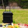43L Rolling Cooler, Camping Bag with Wheel and Handle, Leakproof Insulated Cooler Bag for Outdoor Camping, Fishing, Picnic, Boating, Supermarket Shopping, Black view 2