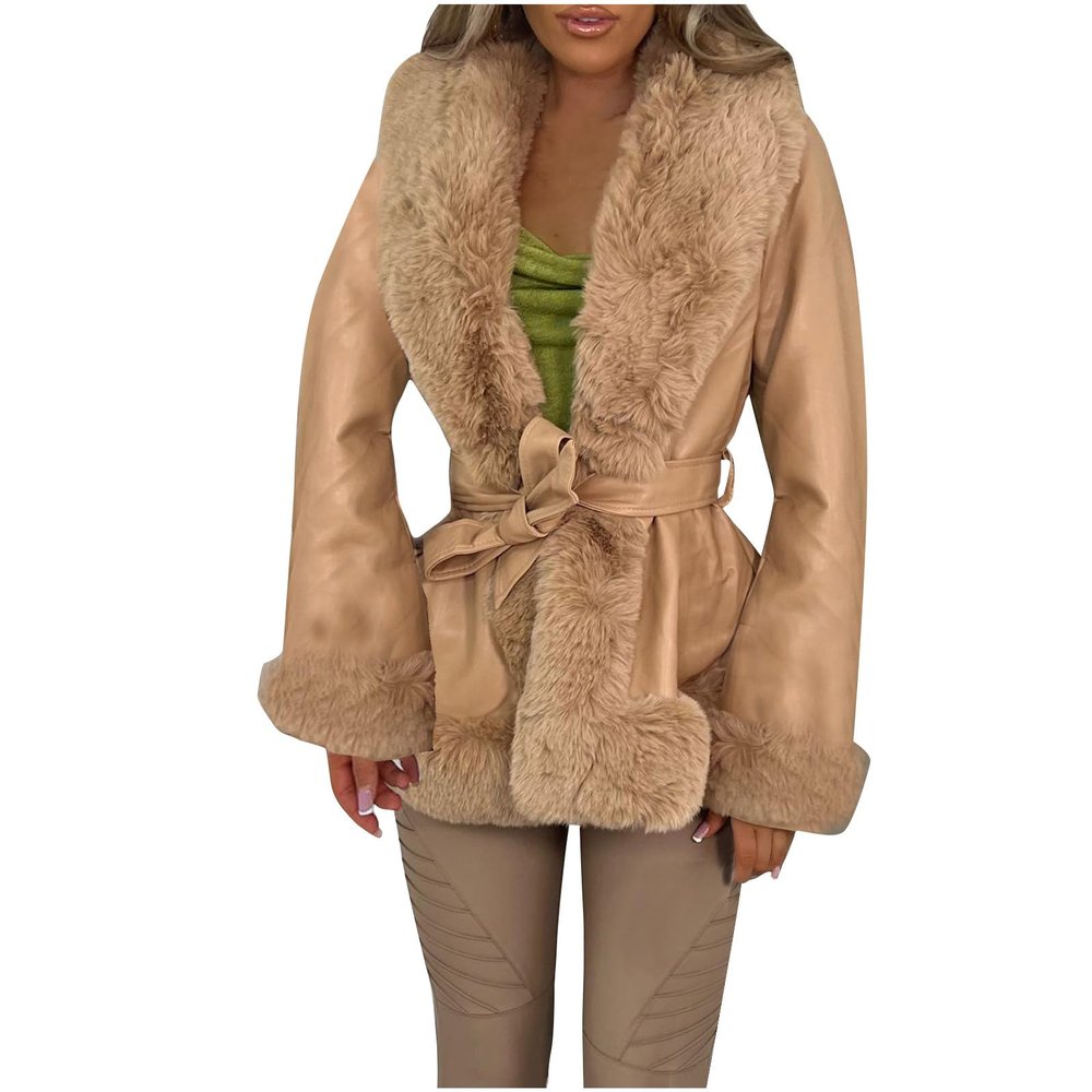 Women Long Parka Winter Coat Plus Size Fleece Fuzzy Sherpa Jackets Warm Winter Overcoat Faux Fur Collar Qulited Jacket