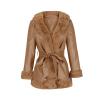 Women Long Parka Winter Coat Plus Size Fleece Fuzzy Sherpa Jackets Warm Winter Overcoat Faux Fur Collar Qulited Jacket view 4