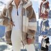 IsoUde Lamb Wool Padded Coat, 2024 New Contrasting Lamb Wool Padded Coat, Fuzzy Winter Jacket With Pockets (caramel colour,M) view 2
