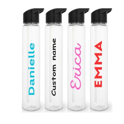 Personalized Water Bottle, Custom Water Bottle with Straw, custom name sport,Flip Up Straw-Clear Water Bottle,Bridesmaid,24oz