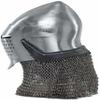 MEDIEVALZONE STORE Medieval Custom SCA HNB 18 Gauge Steel Medieval Combat Bascinet Chainmail Helmet view 2