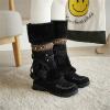 HINDOLA Women's Snow Boots Anti-Slip Waterproof Outdoor Shoes Winter Mid Calf Boots Warm Fur Lined Comfortable Booties for Women view 2