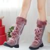 HINDOLA Women's Snow Boots Anti-Slip Waterproof Outdoor Shoes Fashion Winter Mid Calf Boots Warm Fur Lined Comfortable Booties for Women view 4