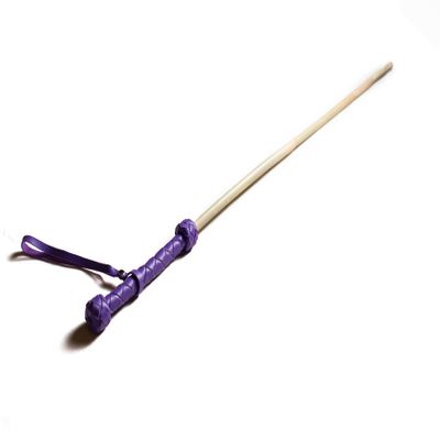 MarquiseDeBliss Bamboo Handcrafted Riding Crop Stick - 29.5" Riding Accessory with Genuine Leather Handle - Premium and Gentle Crops for Horses (Purple)