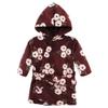 Hudson Baby Unisex Baby Mink with Faux Fur Lining Pool and Beach Robe Cover-ups, Burgundy Floral, 6-12 Months view 1