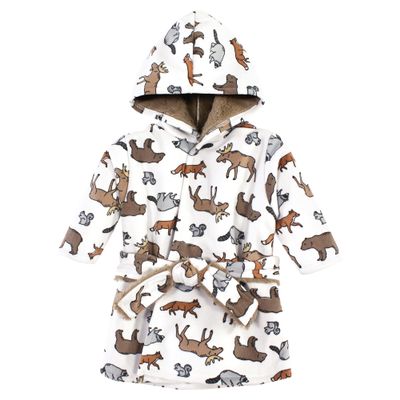 Hudson Baby Unisex Baby Mink with Faux Fur Lining Pool and Beach Robe Cover-ups, Animal Adventure, 6-12 Months