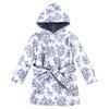 Hudson Baby Unisex Baby Mink with Faux Fur Lining Pool and Beach Robe Cover-ups, Blue Toile, 6-12 Months view 1