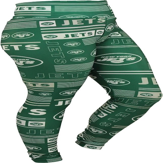 Zubaz NFL New York Jets Team Color Women's Leggings, Column 24 Style, Large