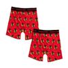 Calhoun NHL Surf & Skate Mens Boxer Briefs with Scatter Team Logo - 2 Pack (Large, Chicago Blackhawks) view 1