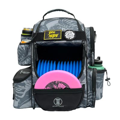 STAR FRAME Beast Disc Golf Bag With Cooler | 25+ Disc Frisbee Golf Backpack | 3-Can Insulated Cooler | Light Durable Gray Men Women Disc Golf Bag | Huge Storage & 12oz Can Holders