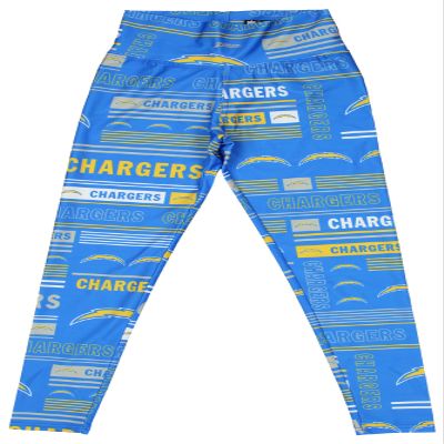 Zubaz NFL Los Angeles Chargers Team Color Women's Leggings, Column 24 Style, X-Large