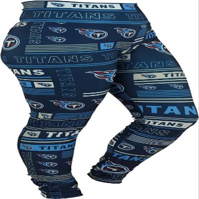 Zubaz NFL Tennessee Titans Team Color Women's Leggings, Column 24 Style, Large