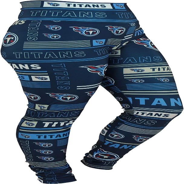 Zubaz NFL Tennessee Titans Team Color Women's Leggings, Column 24 Style, Large