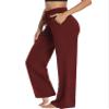 DIGITMON Womens Comfort Loose Fit Wide Leg Jogger Lightweight Yoga Running Pants with Pockets (Maroon, 2X-Large) view 1