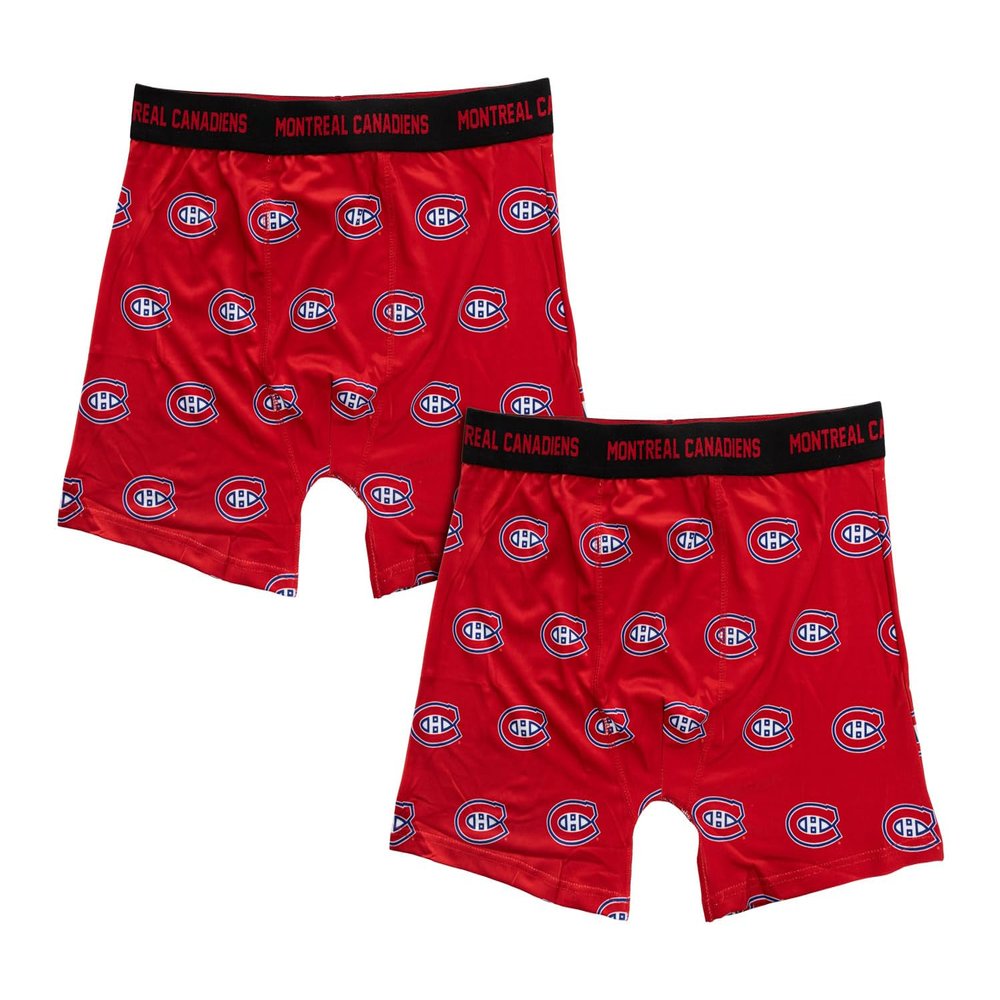 Calhoun NHL Surf & Skate Mens Boxer Briefs with Scatter Team Logo - 2 Pack (XX-Large, Montreal Canadiens)
